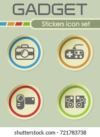 gadget stickers icon set