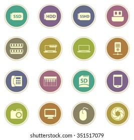 Gadget stickers label icon set