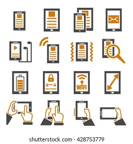 gadget, tablet, phone icon set