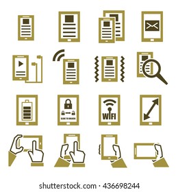 gadget, tablet, phone icon set
