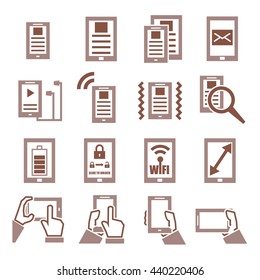 gadget, tablet, phone icon set
