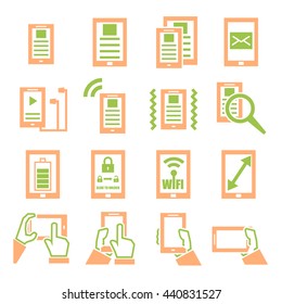 gadget, tablet, phone icon set