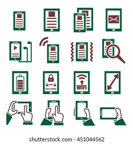 gadget, tablet, phone icon set