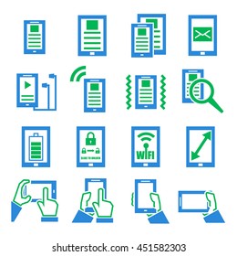 gadget, tablet, phone icon set
