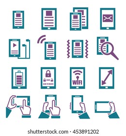 gadget, tablet, phone icon set