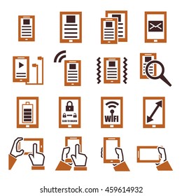 gadget, tablet, phone icon set