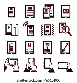 gadget, tablet, phone icon set