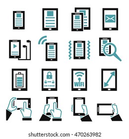 gadget, tablet, phone icon set