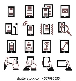 gadget, tablet, phone icon set