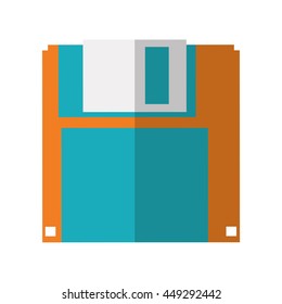 Gadget and technology concept represented by diskette icon. isolated and flat illustration 