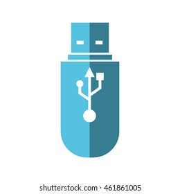 Gadget and technology concept represented by usb icon. Isolated and flat illustration