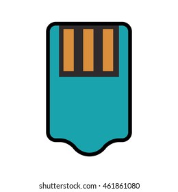 Gadget and technology concept represented by usb icon. Isolated and flat illustration