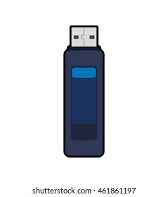 Gadget and technology concept represented by usb icon. Isolated and flat illustration