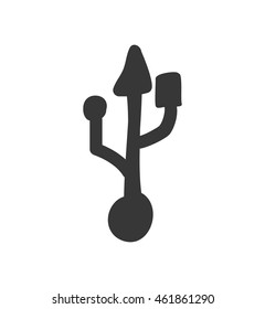 Gadget and technology concept represented by usb icon. Isolated and flat illustration