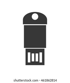 Gadget and technology concept represented by usb silhouette icon. Isolated and flat illustration
