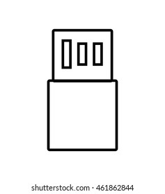Gadget and technology concept represented by usb silhouette icon. Isolated and flat illustration