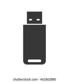 Gadget and technology concept represented by usb silhouette icon. Isolated and flat illustration