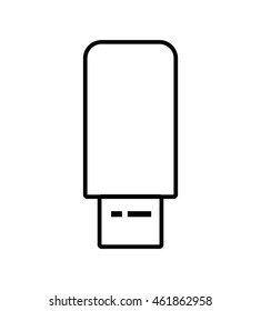 Gadget and technology concept represented by usb silhouette icon. Isolated and flat illustration