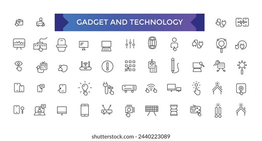 Gadget and technology icon set. Things and smart gadgets with elements for mobile concepts and web apps.