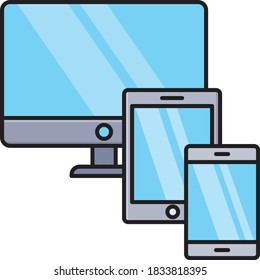 gadget vector color line  icon 