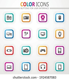 Gadget vector icons for user interface design