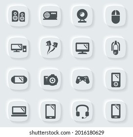 Gadget vector icons for user interface design