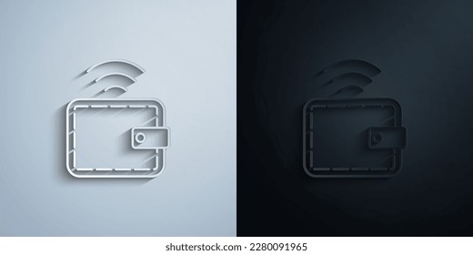 Gadget, icono de papel de billetera con efecto de sombra diseño de iluminación vectorial