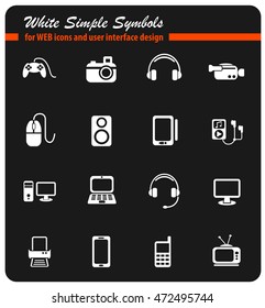 gadget web icons for user interface design