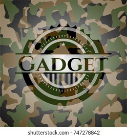 Gadget written on a camouflage texture