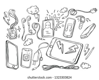 Gadget/handphone vector doodles