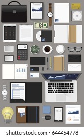 Gadgets de la ilustración del vector de negocio