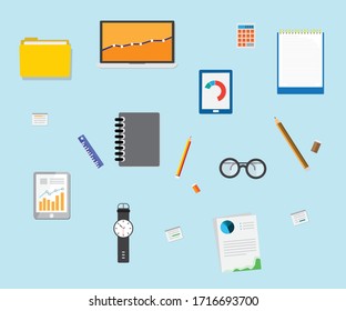 Gadgets for creation. Flat style design - vector illustration
