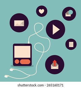 Gadgets design over blue background, vector illustration 