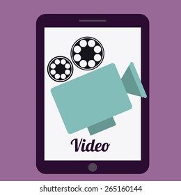 Gadgets design over purple, background, vector illustration 