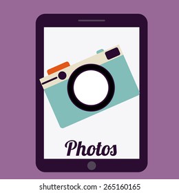 Gadgets design over purple, background, vector illustration 