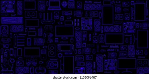 Gadgets and devices pattern Eps10 vector