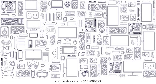 Gadgets and devices pattern Eps10 vector