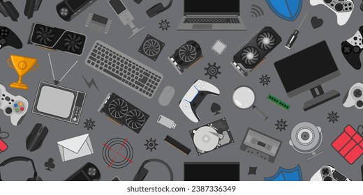 Gadgets and devices pattern Eps10 vector