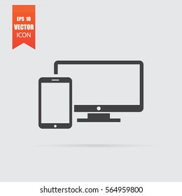 Gadgets icon in flat style isolated on grey background. For your design, logo. Vector illustration.