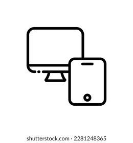 Gadgets icon. Line icon, black, modern gadgets. Vector.
