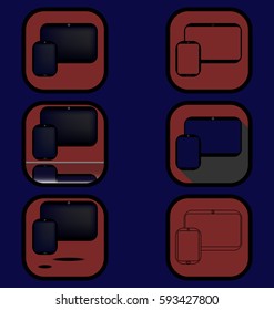 Gadgets icons set