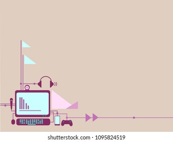 gadgets illustration background vector design