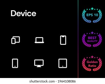 Gadgets. Modern line icon vector set.
