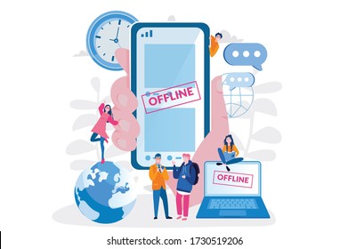 Gadgets offline, Vector illustration for web banner, infographics, mobile. digital detox.