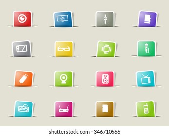 Gadgets paper icons for web