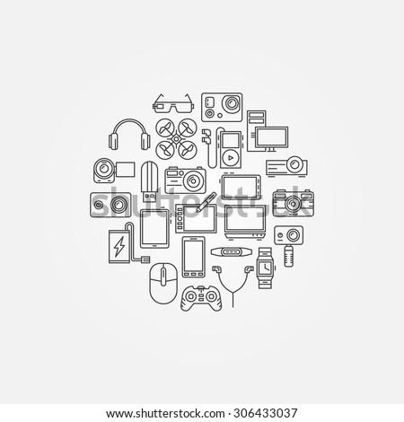 Gadgets Vector Illustration Vector Set Different Stock Vector (Royalty ...