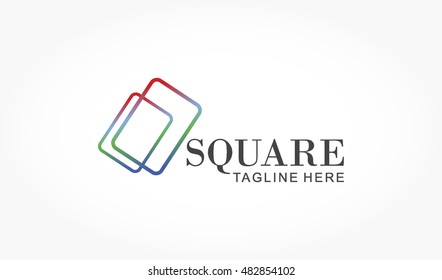 gadient red green blue twin square for company logo vector