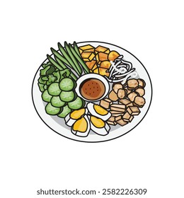 Gado-gado indonesia street food illustration vector