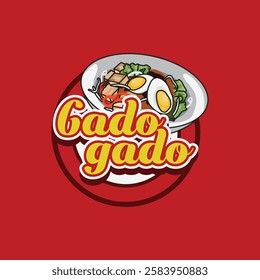 Gado-gado indonesia street food logo template illustration design