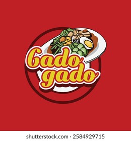 Gado-gado indonesia street food logo template illustration graphic